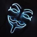 Luminous Light Up V For Vendetta Mask Cosplay Guy Fawkes Hacker EL Wire Glowing Mask For Halloween Carnival Masquerade. 