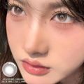 OVOLOOK-1Pair/2pcs Natural Lenses Bubble Series Beauty Pupils Color Contact Lenses for Eyes with Myopia Brown Gray Lens Yearly. 