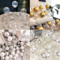 Confetti Balloons/ Jori Balloons/ Transparent Balloons For Anniversary, Birthday, Baby Shower, Valentine Day Party, Home, Restaurants and Showroom Decoration- (Pack of 10 Pcs).