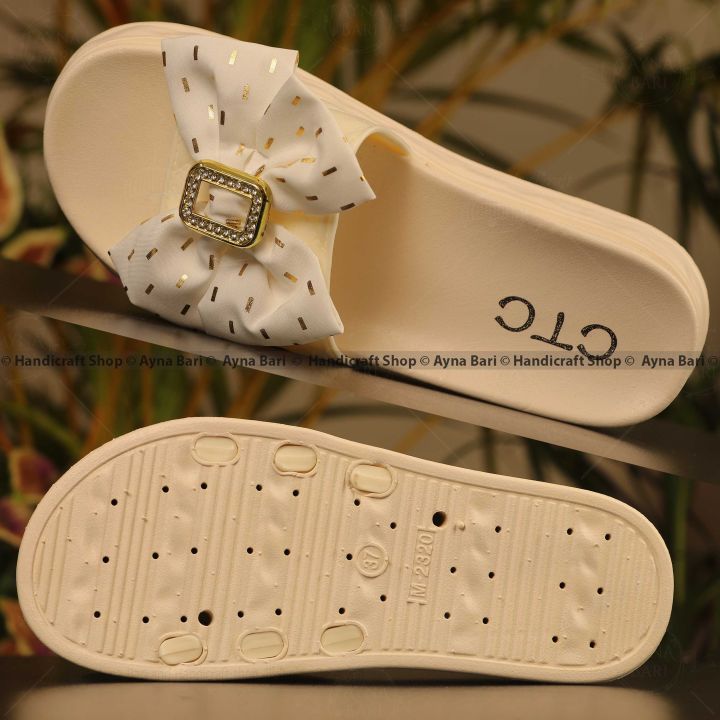 Flat Heel Women's Sandals 2320 Bow Chain Design