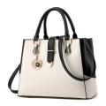 Korean Style Fashion Women's Handbags Contrast Color PU Leather Large Capacity Satchels Bags Female Casual Shopping Shoulder Bag. 