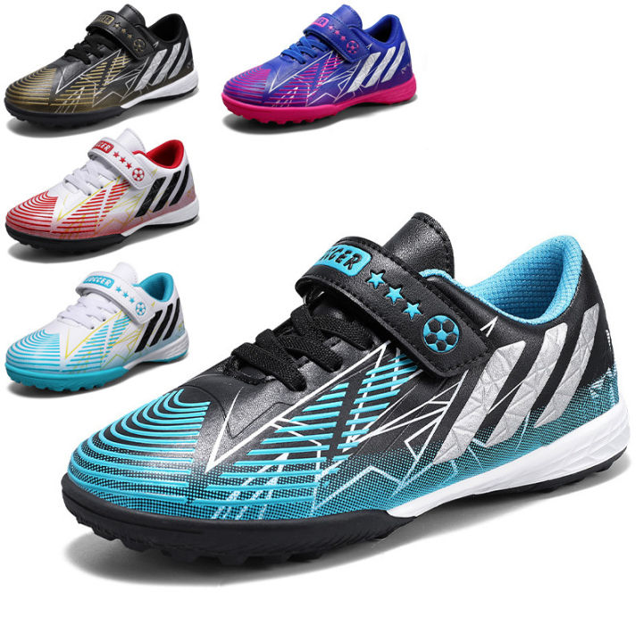 New Children's Football Shoes Boys and Girls Primary School Students Velcro Soccer Shoes Broken Nail Training Shoes Sports Sneakers