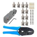 1Set Coax Rf/Bnc Crimp Tools for Rg58 / Rg59 / Rg6 with 10Pcs Bnc Plug Crimp Connector Set.