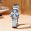 Current high quality New Square Stainless Steel Analog Watch For Women Silver-gold-With Smart Box. 