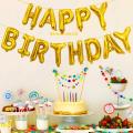 3D Happy Birthday Balloons Banner, Large Inflatable Aluminum Foil 3D Letters Banners for Kids and Adults Birthday Party Decorations. 
