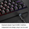 LEAVEN K620 61 Keys Hot Plug-in Glowing Game Wired Mechanical Keyboard, Cable Length: 1.8m, Color: Black White Green Shaft. 