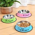 Cat Bowl Pet Bowl Stainless Steel Cat Food Water Bowl with Non-Slip Rubber Base. 