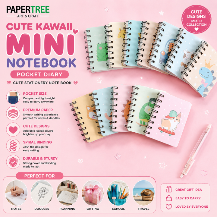 Cute Kawaii Mini Notebook Any Design Pocket Diary Cute Stationery Note Book