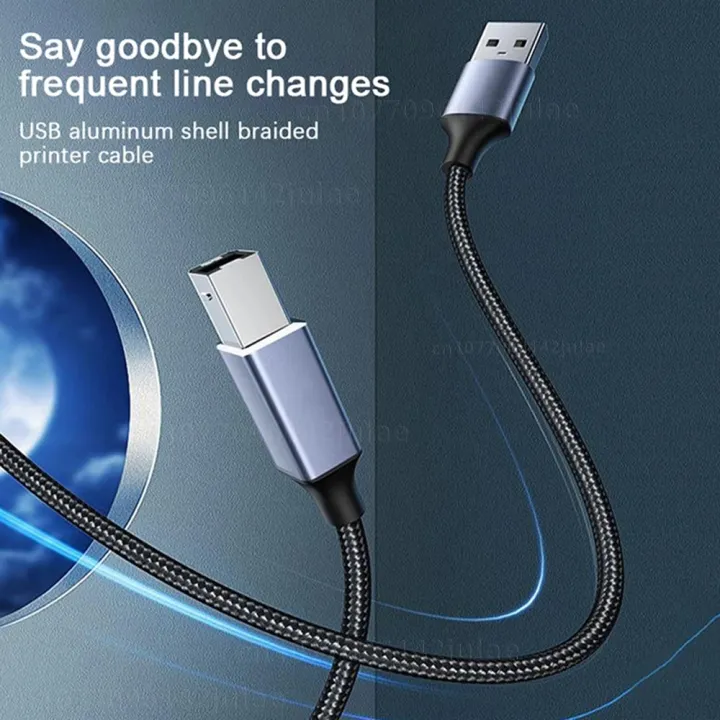 Nylon%20Braided%20USB%20A%20to%20USB%20B%202.0%20Cable%20High%20Speed%20Printer%20Scanner%20Cord%20with%20Metal%20Connector%20Compatible%20with%20MacBook%20Pro%20Printer%20-%20Image%202