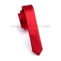 GUSLESON Super Slim Tie 3cm Satin Red Yellow Black Solid Ties Handmade Fashion Men Skinny Narrow Necktie For Wedding Party. 