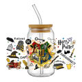 Cartoon Magic 16OZ UV DTF Cup Wraps Transfer Sticker For Glass Libbey Can Bottle Selfadhesive Washable DIY Custom. 