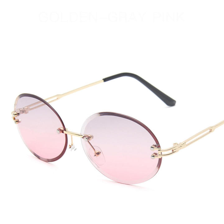 Lightweight%20Oval%20Sunglasses%20Elegant%20Look%20Rimless%20Design%20Texture%20Rimless%20Sunglasses%20Retro%20Style%20Oval%20Shaped%20Women's%20Sunglasses%20for%20Casual%20Wear%20Summer%20Accessory%20Street%20Fashion%20Ladies%20Eyewear%20Sun%20-%20Image%209