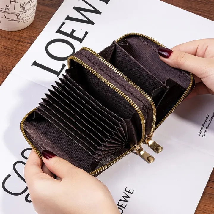 New%20double%20zipper%20wallet%20popular%20plaid%20flower%20pattern%20multi-function%20multi-card%20slot%20card%20holder%20-%20Image%206