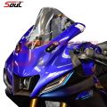 Motorcycle R Series Windshield Visor Double Bubble Windscreen Fit For YAMAHA R15M V4 (Smoke Black). 