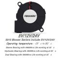 2PCS 5015 5cm DC 5V 12V 24V 2Pin Dual Ball/Hydraulic Bearing Brushless Cooling Turbine Blower Fan 50mm x 15mm Blower Cooler Fan.
