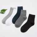 Plus Size 48,49,50,51,52,53 Mens Dress Socks 44, 45, 46, 47 Business Crew Socks 5 Pairs Solid Cotton Men Winter Socks. 