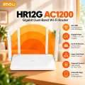 Imou HR12G(Gigabit LAN) AC1200 Dual Band Smart Wi-Fi Router - 5dBi 4x High Gain Antennas - 867Mbps at 5GHz and 300Mbps at 2.4GHz - White.