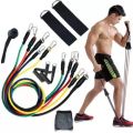 11 Pcs/Set Fitness Puller Multi-functional Muscle Strength Yoga Training Rope Resistance Belt. 