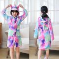 Kigurumi Husky Children Bathrobe Bath Robe Autumn Winter Animal Unicorn Hooded Pajamas For Boys Girls Towel Robes Kids Nightgown.