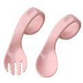 Safety Curly Handle Baby Spoon Fork for Baby Toddler Feeding Training Utensils Infant Children Spoon Tableware Food Grade PP.