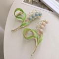 New Tulip Hair Claw Flower grace Shark Clip Headdress Vintage Ponytail Claw Clip Trendy sweet. 