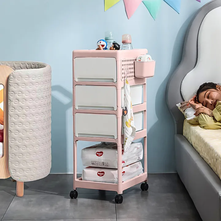 Baby%20product%20shelf,%20baby%20stroller,%20bedroom,%20bedside%20storage,%20movable%20multi-layer%20snack%20and%20bottle%20storage%20rack%20-%20Image%202