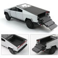 1:28 Tesla Cybertruck Diecast Metal Alloy Sound Light Pull Back Model Toy Car (Die-Cast Model Car). 