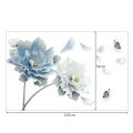 QI Blue Flower Wall Stickers Bedroom Living Room Tv Wall Background Decoration Home Decor.