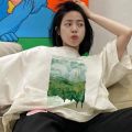 4 Colors Print T-shirts for Women Design Young Daily Casual Fashion Korean Style Basic All-match Summer Classic Футболка Женский.