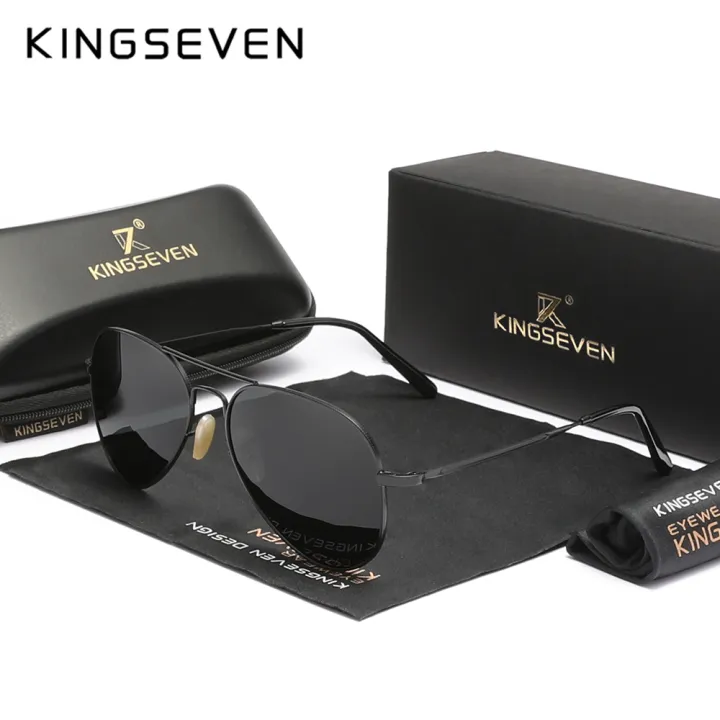 KINGSEVEN%20Pilot%20Alloy%20Sunglasses%20Polarization%20UV400%20Anti-reflection%20Full%20Frame%20Parsnip%20Glasses%20Women%20Retro%20Luxury%20Eyewear%20-%20Image%202
