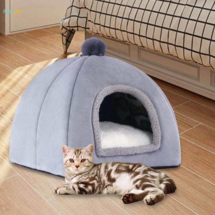 Cat%20Bed%20for%20Indoor%20Cats%20Cozy%20Kennel%20Snooze%20Calming%20Pet%20Bed%20Semi%20Enclosed%20Cat%20Nest%20Cat%20House%20Grey%20L%20-%20Image%204