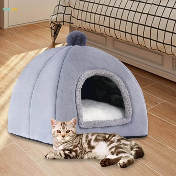 Cat%20Bed%20for%20Indoor%20Cats%20Cozy%20Kennel%20Snooze%20Calming%20Pet%20Bed%20Semi%20Enclosed%20Cat%20Nest%20Cat%20House%20Gray%20S%20-%20Image%207