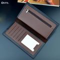 Avro Men's Soft PU Leather Long Wallet Business Multi-Card Slot With ID Holder Solid Color Travel Money Bag For Men. 