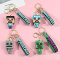 【Be worth】 Soft 3D Keychain Cute Fashion Doll Accessories Minecraft Game Figures Keyring For Women Men Bag Charms Pendant.