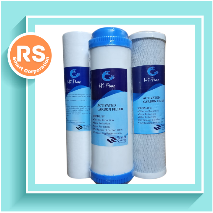 03 Pcs Set 01 Pcs Sediment Filter PP 01 Pcs Net Carbon And 1 Pcs Box carbon