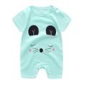 (NEW)Newborn Infant Baby Boy irl Cartoon Printing Short Sleeve Romper Bodysuit. 