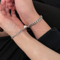 【Daily Necessities For Anyone Store】2Pcs Heart Magnet Attraction Bracelets For Stainless Steel Cuba Chain Men's Cross Charm Bracelet Jewelry.