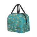 Van Gogh Almond Blossoms Lunch Box Portable Thermal Cooler Food Insulated Starry Night Oil Painting Lunch Bag For Women Kids.