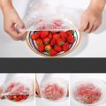 100Pcs Disposable Plastic Wrap Food Cover Elastic Plastic Wrap for Fruit Bowls Cups Caps Storage Kitchen Fresh Keeping Saver Bag. 