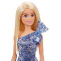 Barbie Doll, Wearing Shimmery Blue Dress, Silvery Shoes & Silvery Bracelet. 