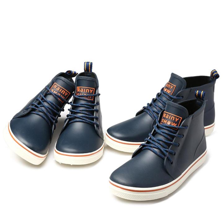 Couple Rain Boots Ankle Boots Men Rubber Platform Rain Shoes 2021
