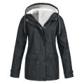 2022 Women's Thick Coat Fashion Autumn Winter Plus Velvet Outdoor Jacket Windproof Waterproof Mountaineering Hooded Overoat. 
