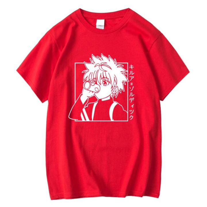 XIN YI Men's Casual High Quality 100% Cotton T-shirt Tops Kawaii Hunter X Hunter Tshirt Killua Zoldyck T-shirt Anime Tee Shirt