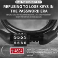 Durable 4-Digit Combination Motorcycle Helmet Lock Chain – Anti-Theft, Portable Steel Cable for Bikes, Scooters, Strollers (2m Stretchable, Keyless Security).