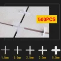 500pcs Tile Spacer Cross Plastic 2mm Tiling Ceramic Tilers Plumbers White Cross Clips Tile Leveling System Tile Locator Gap Tool. 