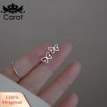 Carat Women Ear Studs Geometric Heart Double Pentagram Butterfly Triangle Girls Stud Earrings. 