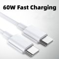 1m/1.5m/2m TPE Double Head Type C White Quick Charge Data Line Universal 60W Dual Type-C PD Fast Charging Cable. 