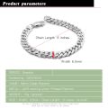Classic Fashion Men 100% 925 Sterling Silver Bracelet Punk Style Cuban Chain Solid Silver -6 MM/ 6-9 inches Bracelet Boy Jewelry. 