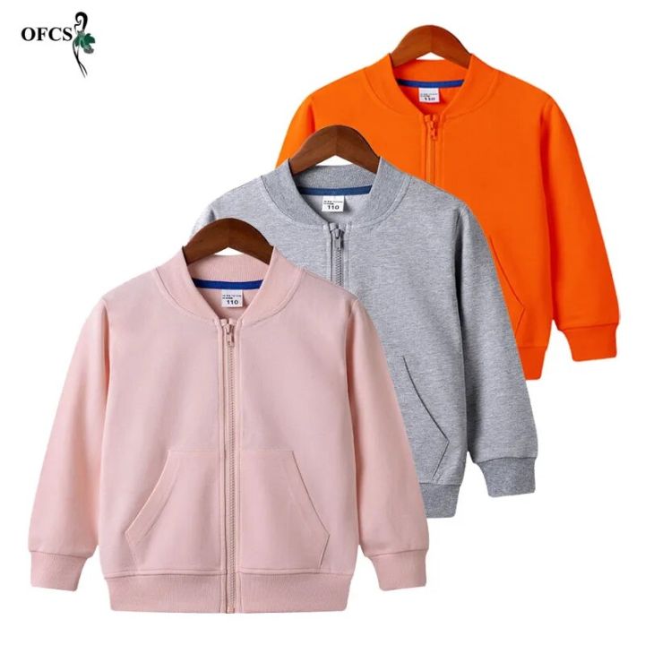 Selling 2-12 Year Old Girls Jacket Spring Children's Solid Cotton Fleece Clothes Boys Coat Outerwear Kids Full Casual New Blazer