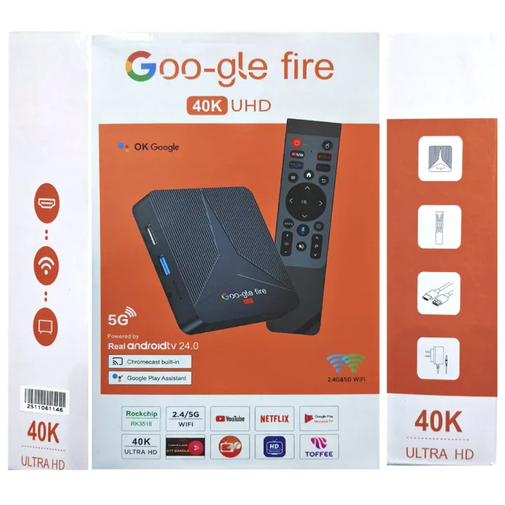 Google Fire Android TV Box with Google Assistant | 40K UHD, 5G WiFi ...